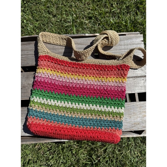 The Sak Limited Edition Rainbow Crochet Macrame Purse Handbag Shoulder - Picture 1 of 6